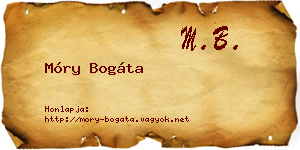 Móry Bogáta névjegykártya